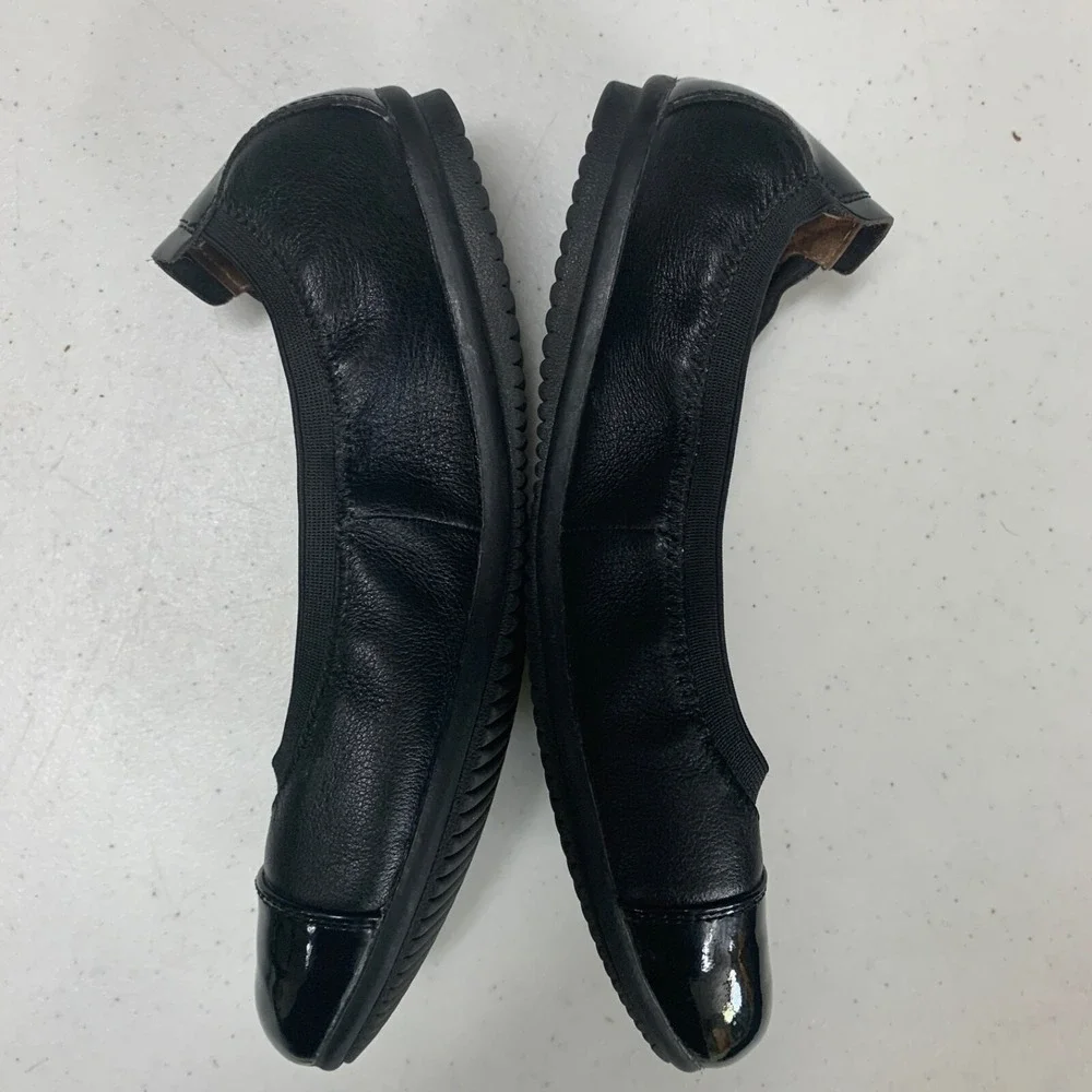 JOSEF SEIBEL‎ EUR 37 US 6.5 Pippa Black Leather Round Cap Toe Ballet Flats